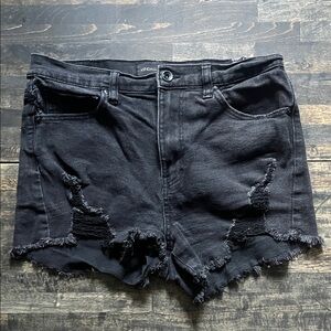 Kendall & Kylie Charcoal Distressed Jean Shorts